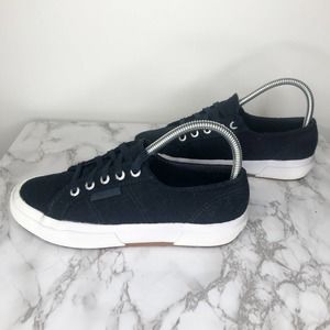 SUPERGA | Wool Sneakers 6 36 Casual Laced Athletic Navy Blue Low Top